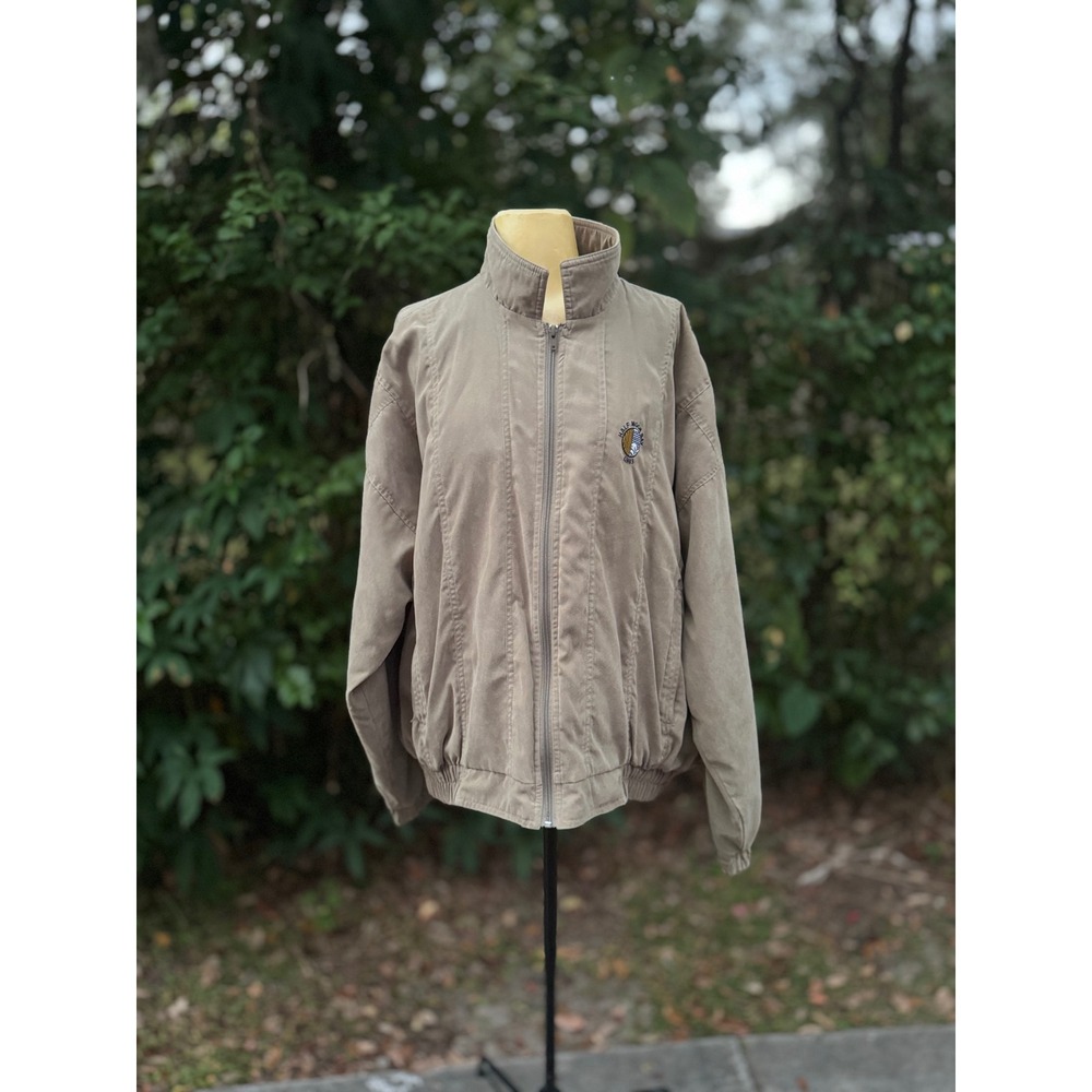 Y2K bomber jacket Boast Golf Windbreaker Jacket‎ unisex XL light brown  Zip Up